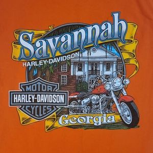 Men's Large Harley Davidson Orange Graphic sleeveless shirt